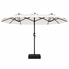 AreShark front view of rectangular umbrella providing large shaded area