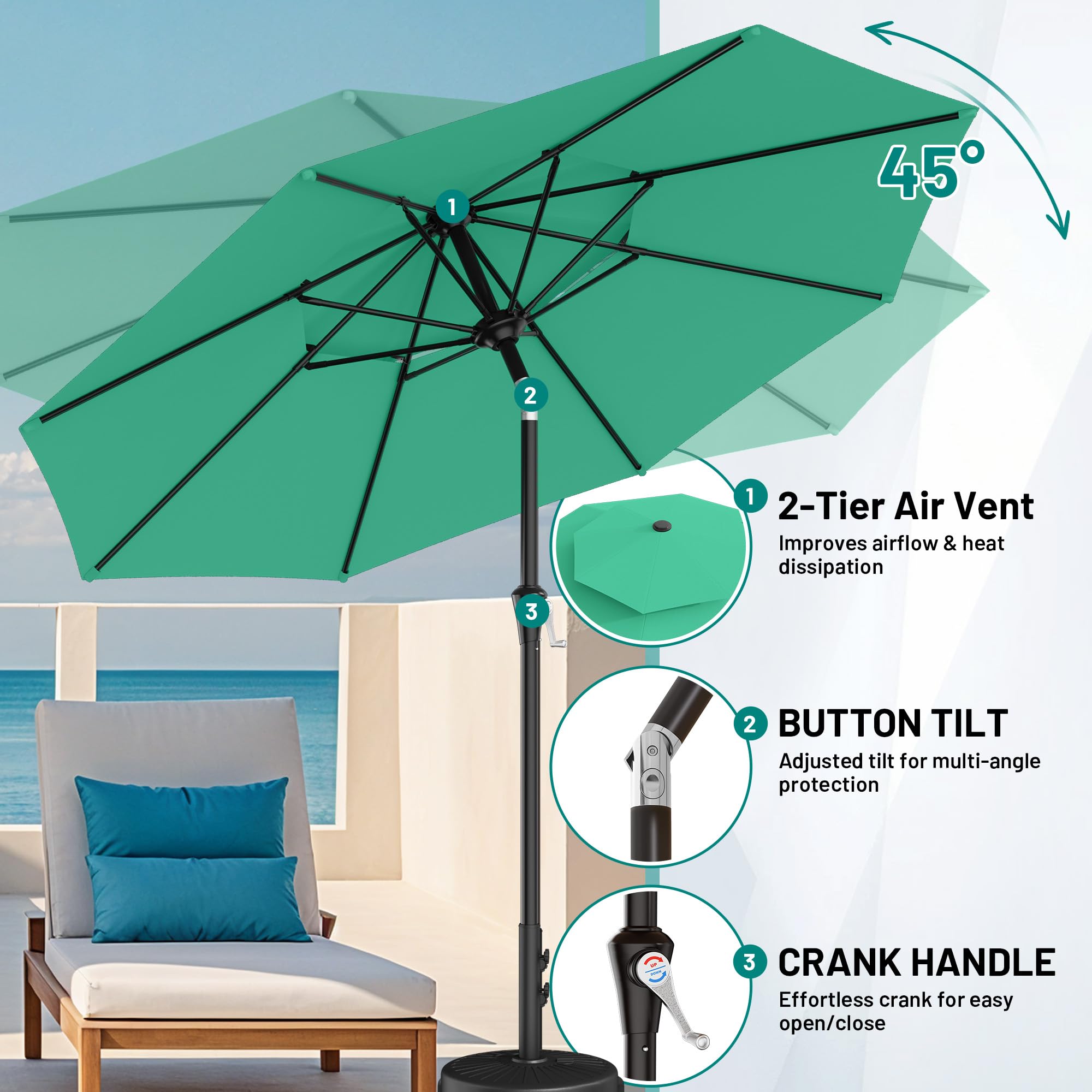 AreShark in-use patio dining setup creating comfortable shaded family meals