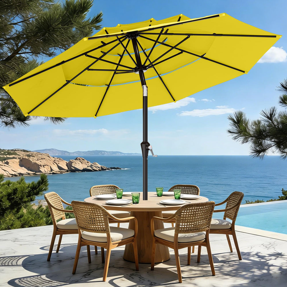 AreShark umbrella in poolside scene adding shade and relaxed atmosphere