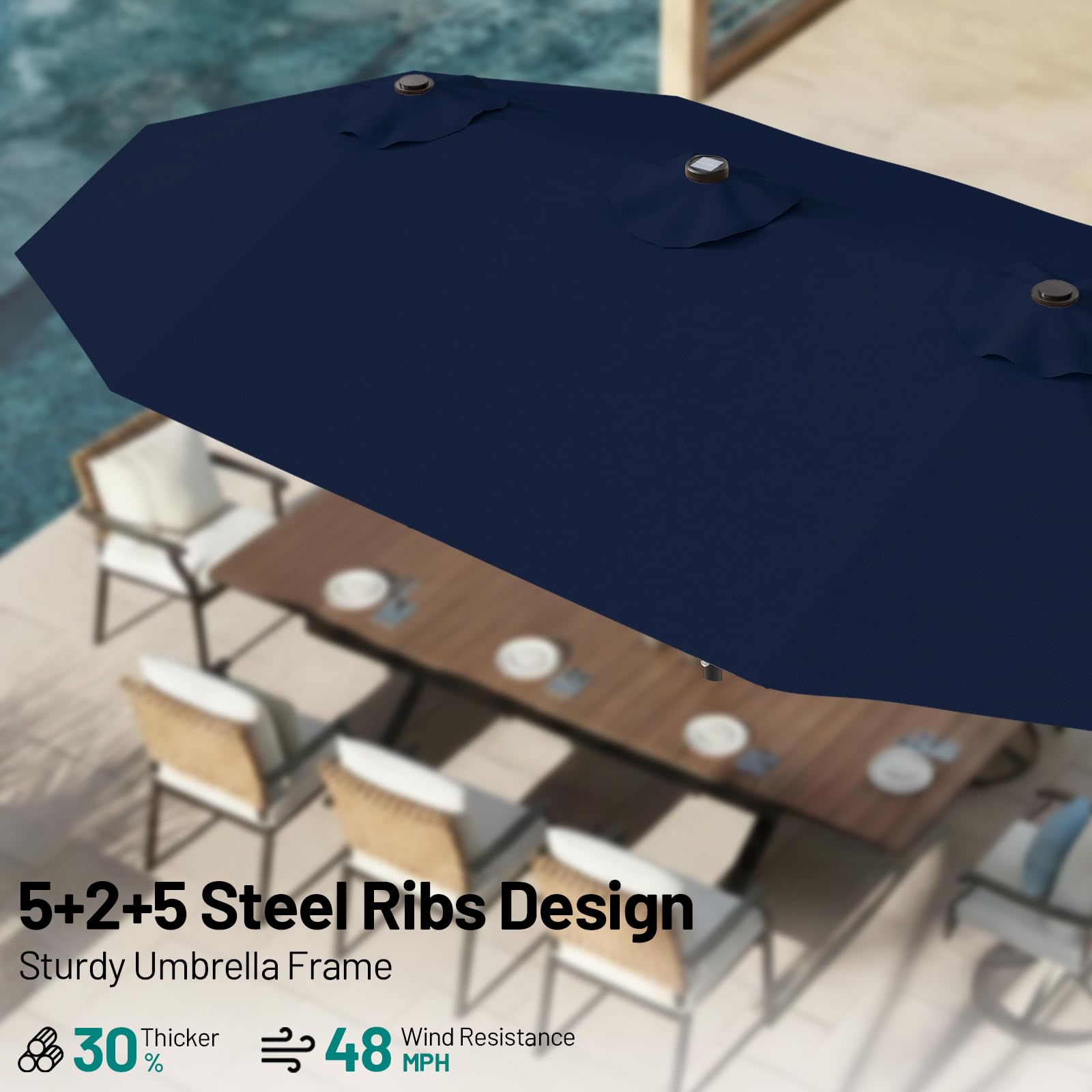AreShark powder-coated pole and ribs showing reinforced durable frame