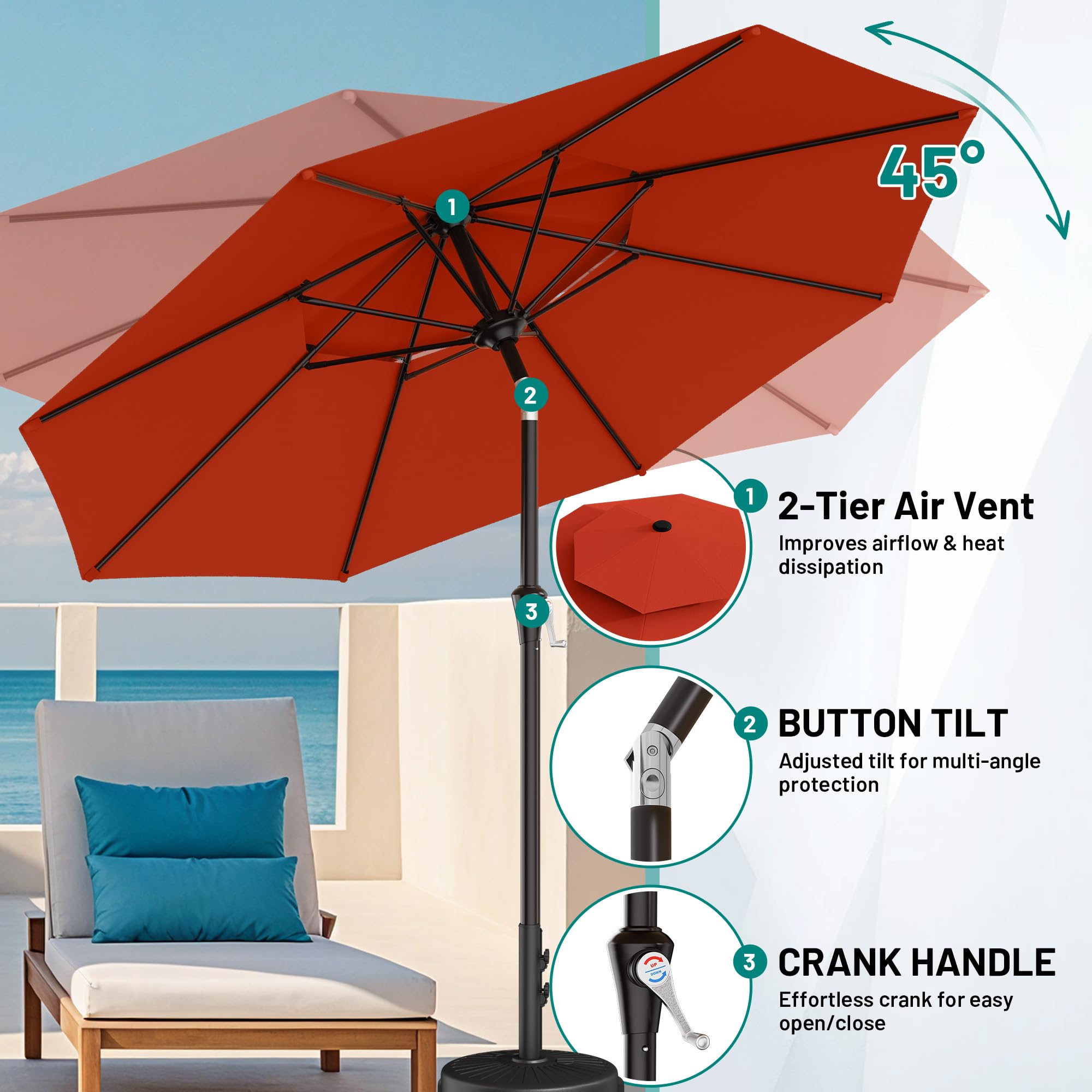 AreShark ribs and powder-coated frame illustrating sturdy rust-resistant support