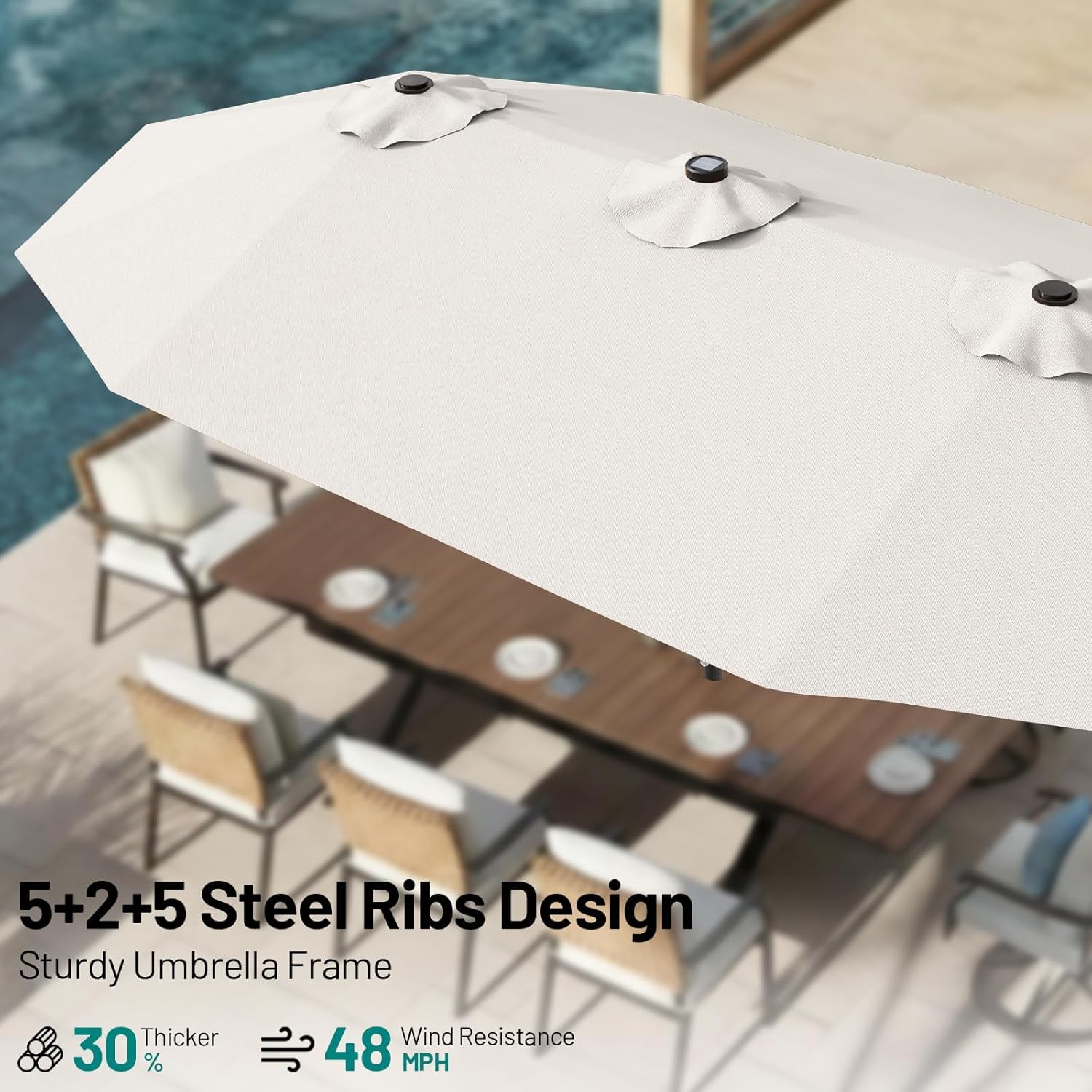 AreShark size comparison beside lounge chairs showing true scale
