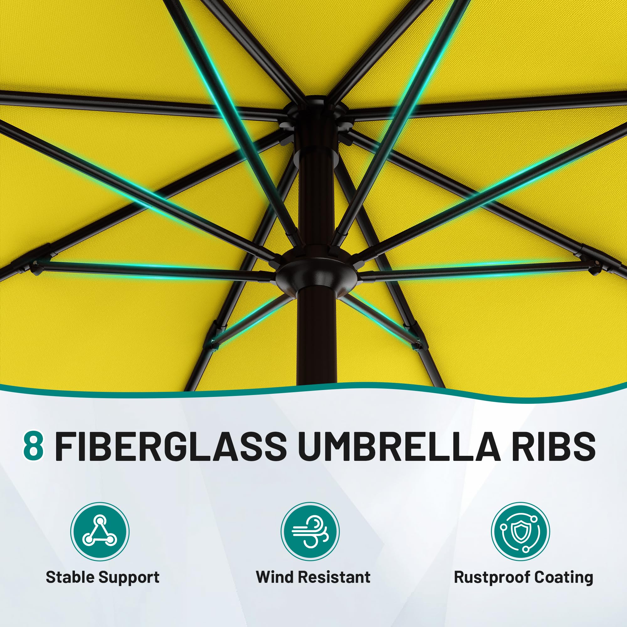 AreShark closeup of yellow polyester canopy texture highlighting water and UV resistance benefit
