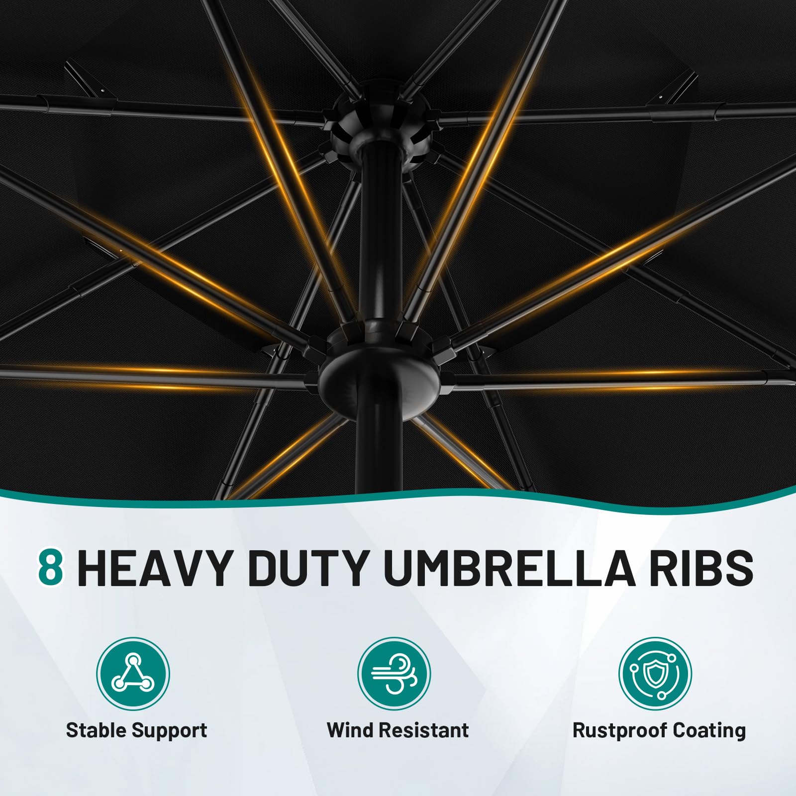 AreShark umbrella shading outdoor dining table for comfortable family meals