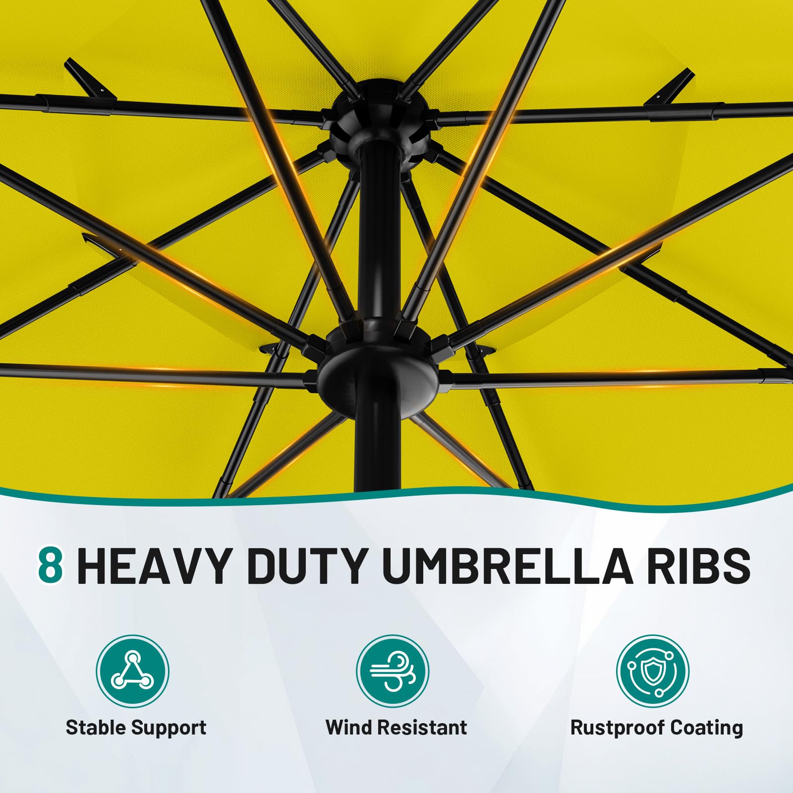 AreShark umbrella shading a deck table creating comfortable outdoor dining