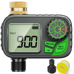 ARFSKY front view of sprinkler timer showing controls and housing for easy setup