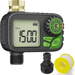 ARFSKY front view of timer showing faucet connection and compact body for easy installation