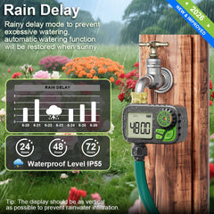 ARFSKY installed on a garden spigot showing weatherproof outdoor operation