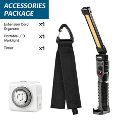 ARGENDON extension cord organizer detail with triangle buckle for secure hanging benefit