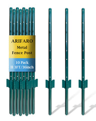 ARIFARO front view of 10-pack 3ft U-posts showing value and packaging
