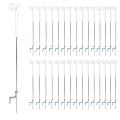 ARIFARO front view of 30-pack white step-in posts showing ready-to-use convenience