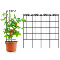 ARIFARO front view of four trellis panels showing sleek black support and tidy display
