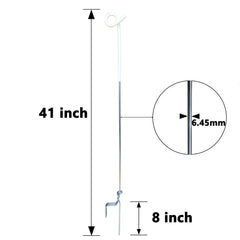 ARIFARO close-up of pig-tail top securing wire for reliable line retention