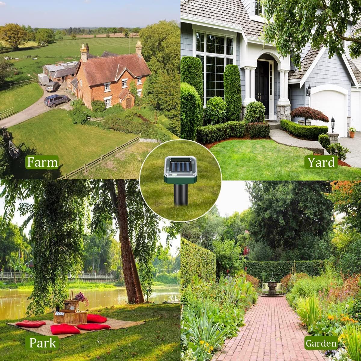 Ariie stake deployed in a garden showing yard protection from burrowing pests