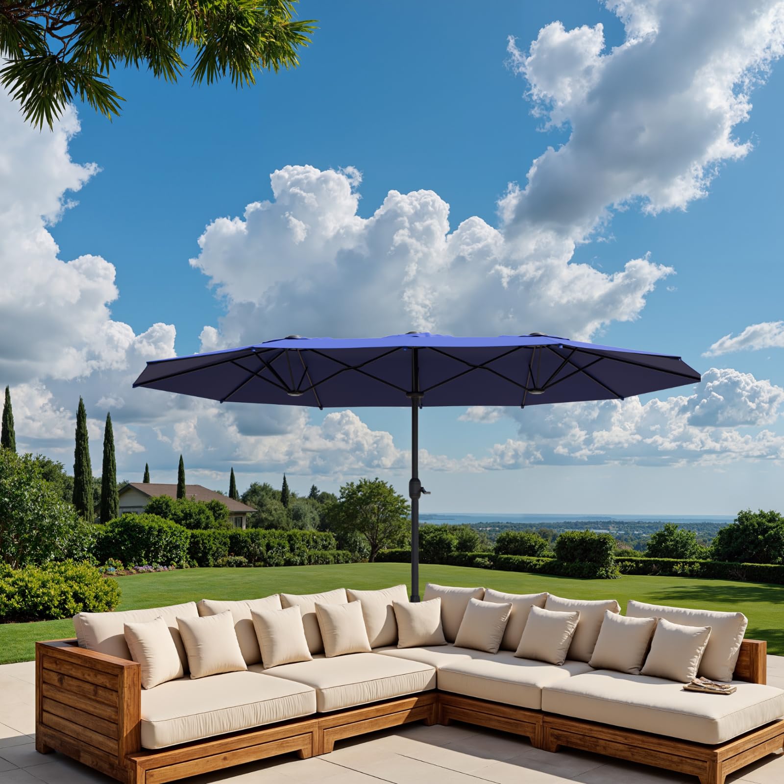 Ariiles evening lifestyle setting showing relaxed shaded outdoor space for gatherings