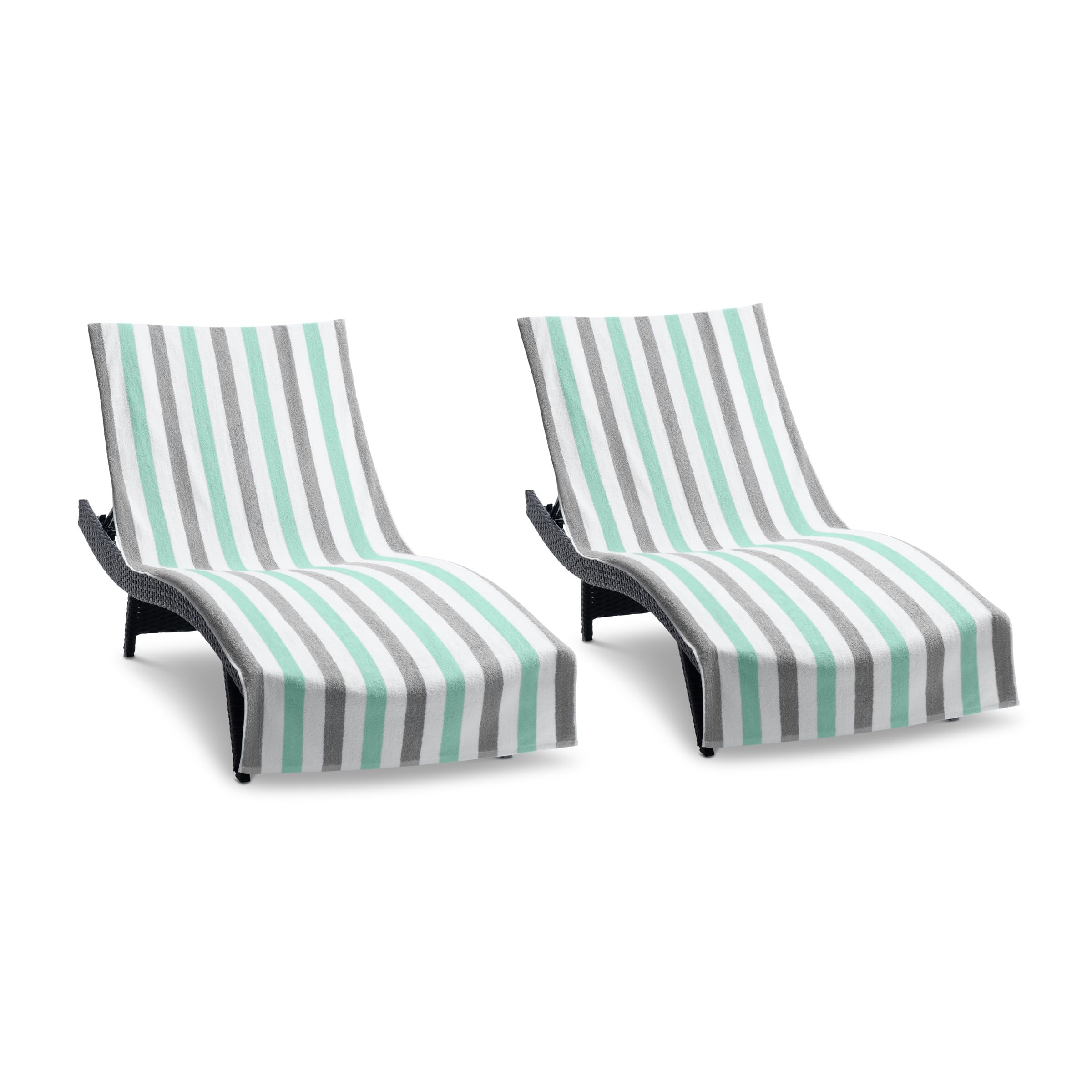 Arkwright Cabo front view showing striped cabana cover and secure pocket benefit