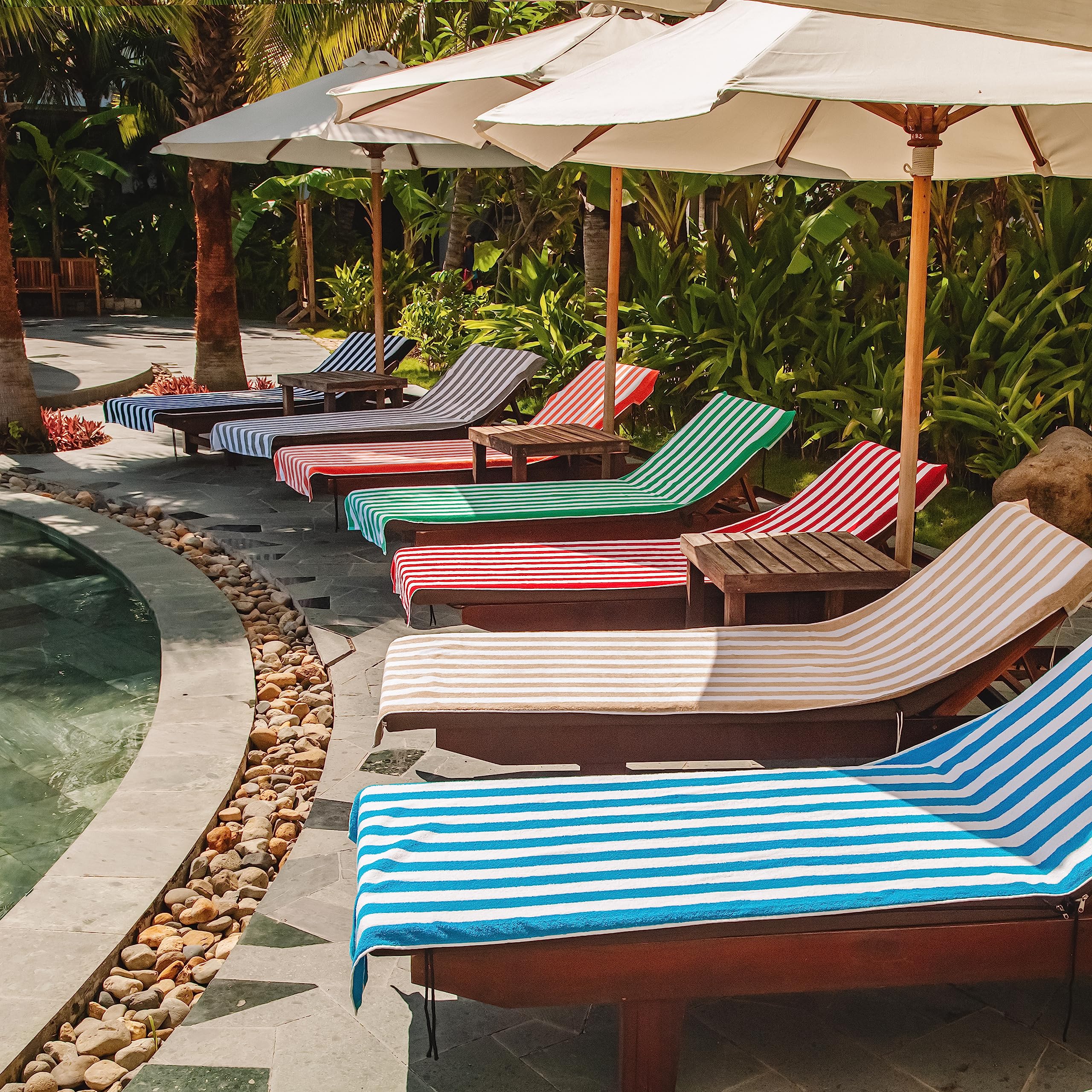 Arkwright lifestyle shot on backyard lounger showing resort-ready look and easy outdoor styling