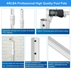 ARLBA rubber-coated handle and hanging hook for comfortable grip and storage