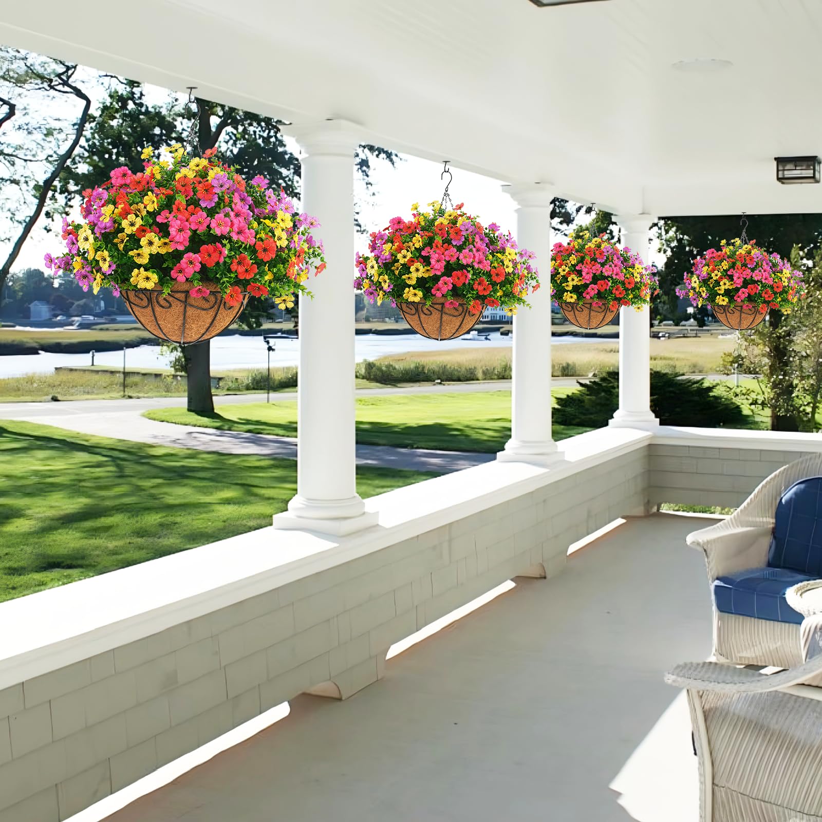Arlinya scale comparison on patio rail showing appropriate size and presence