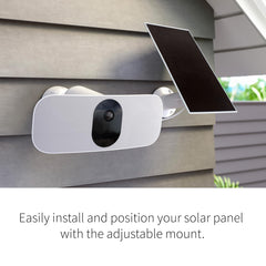 Arlo solar panel close-up of surface and frame demonstrating durable weather-resistant build