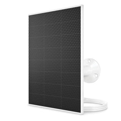 Arlo solar panel front view showing sleek white panel and connector for reliable charging