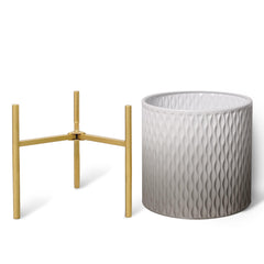 ARNIS gold folding stand assembled showing stability and raised display benefit