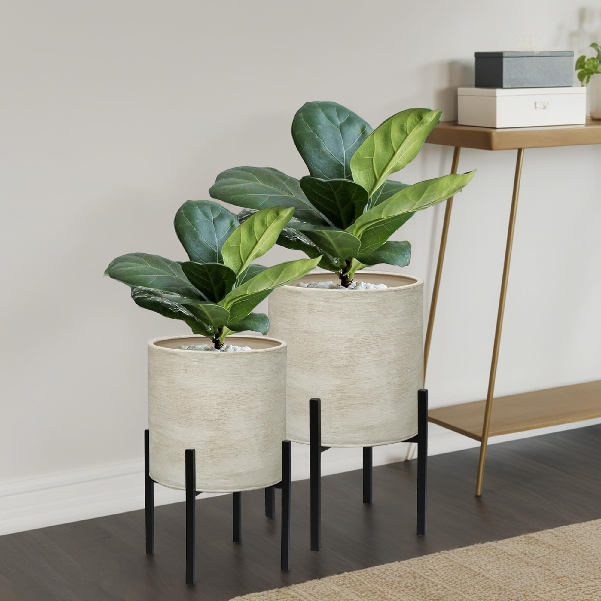 ARNIS size comparison with potted plant illustrating scale and planting options