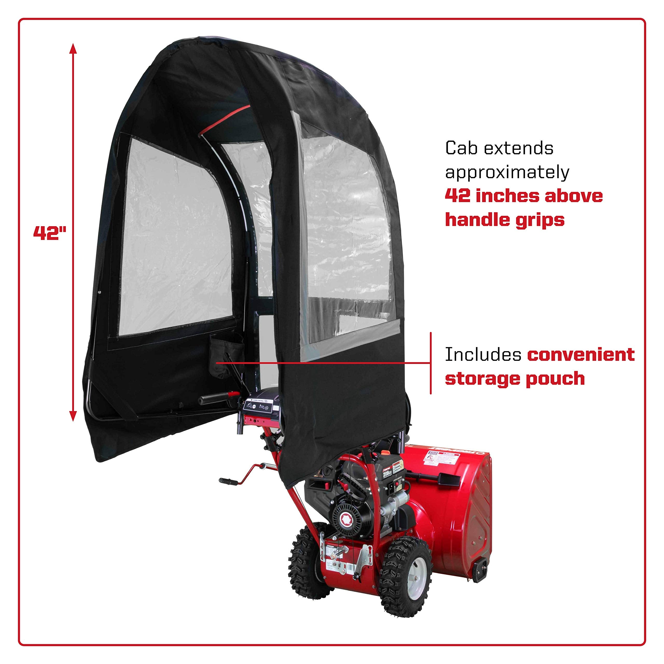 Arnold clear vinyl panel detail showing tear-resistant visibility and wind protection