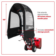 Arnold clear vinyl panel detail showing tear-resistant visibility and wind protection
