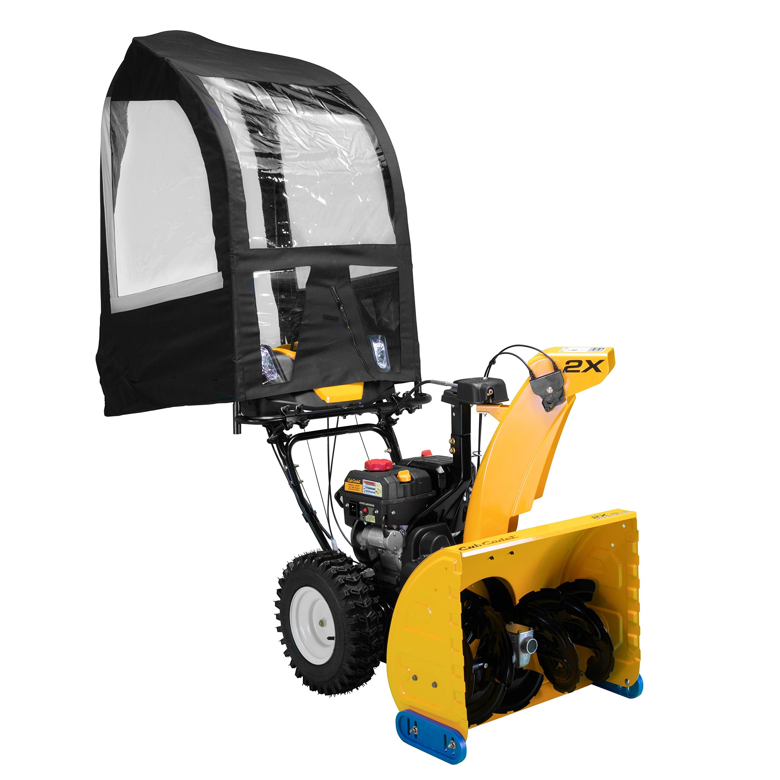 Arnold cab front view showing full weather protection and improved operator comfort