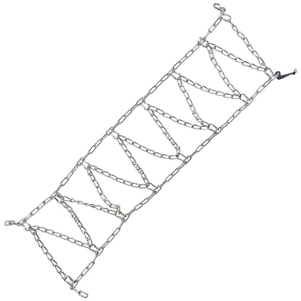 Arnold close-up of hardened steel links illustrating durable construction and improved bite on snow