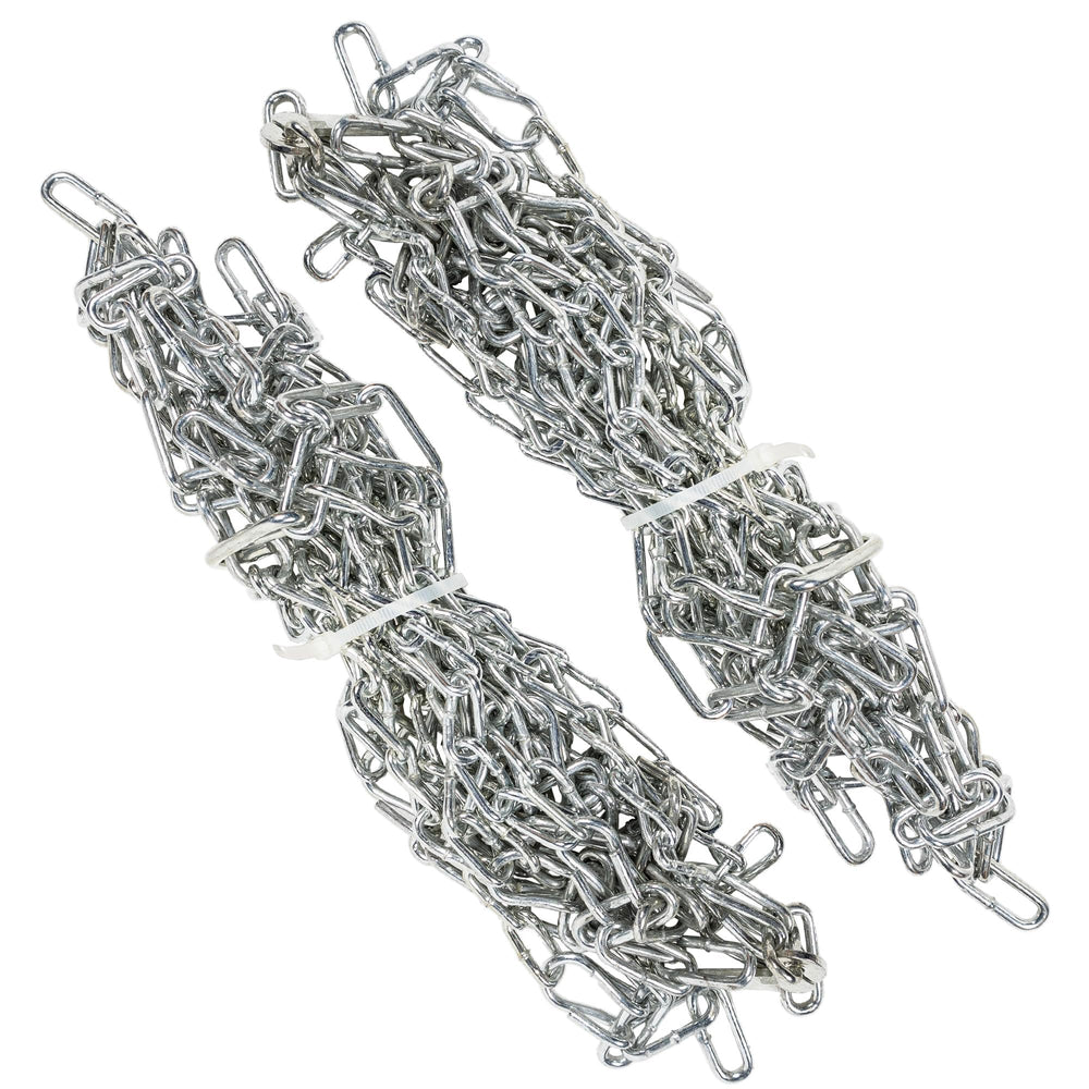Arnold chains beside ruler for scale showing correct 16" x 4.8" fitment