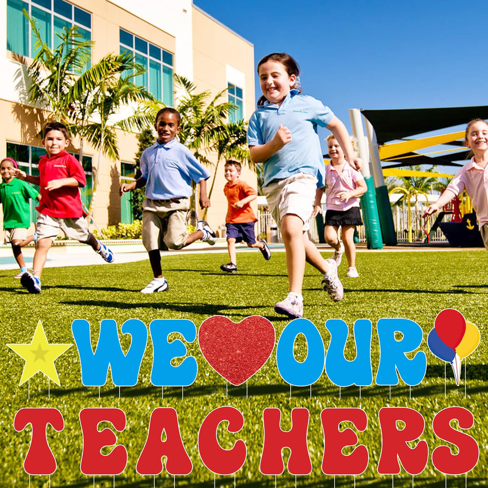 Arosche signs used as classroom decorations, cheerful school atmosphere
