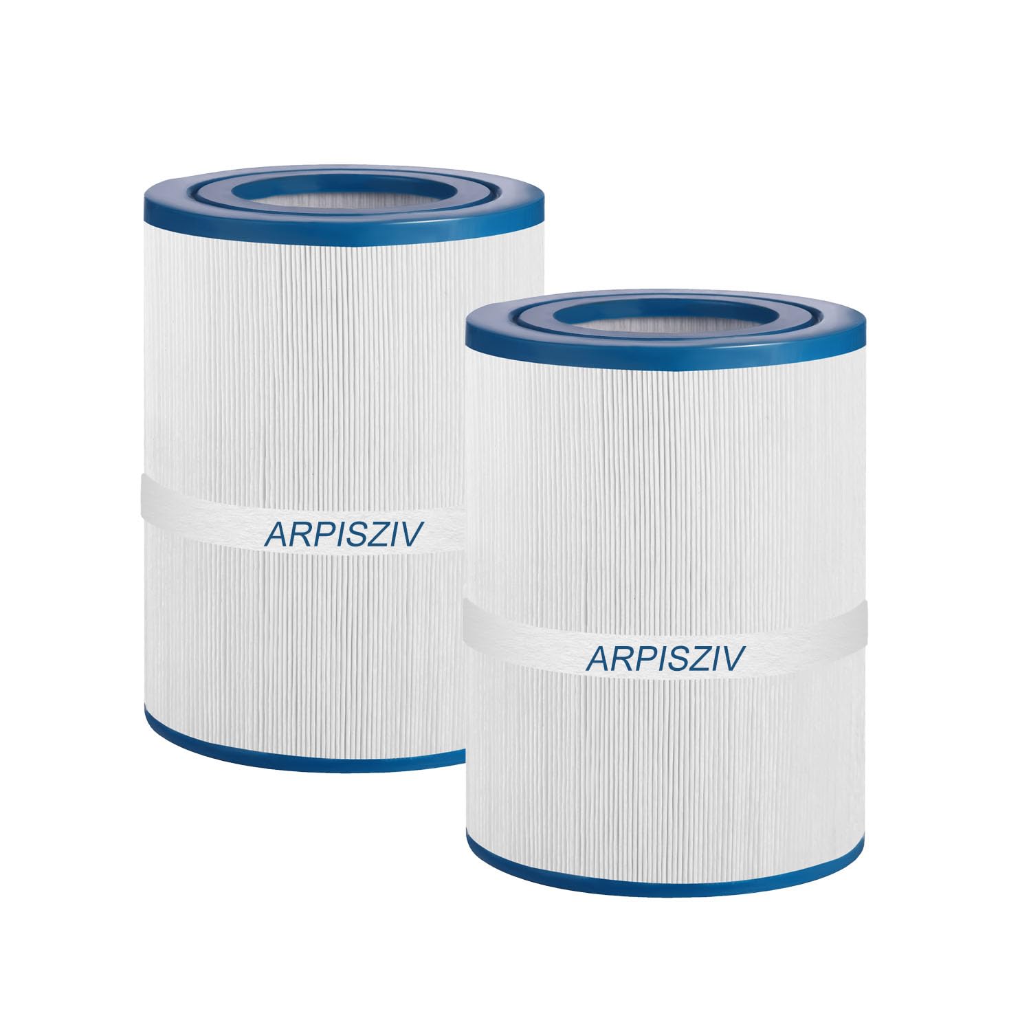 Arpisziv spa filter front view showing two-pack and clear labeling, ensures correct replacement