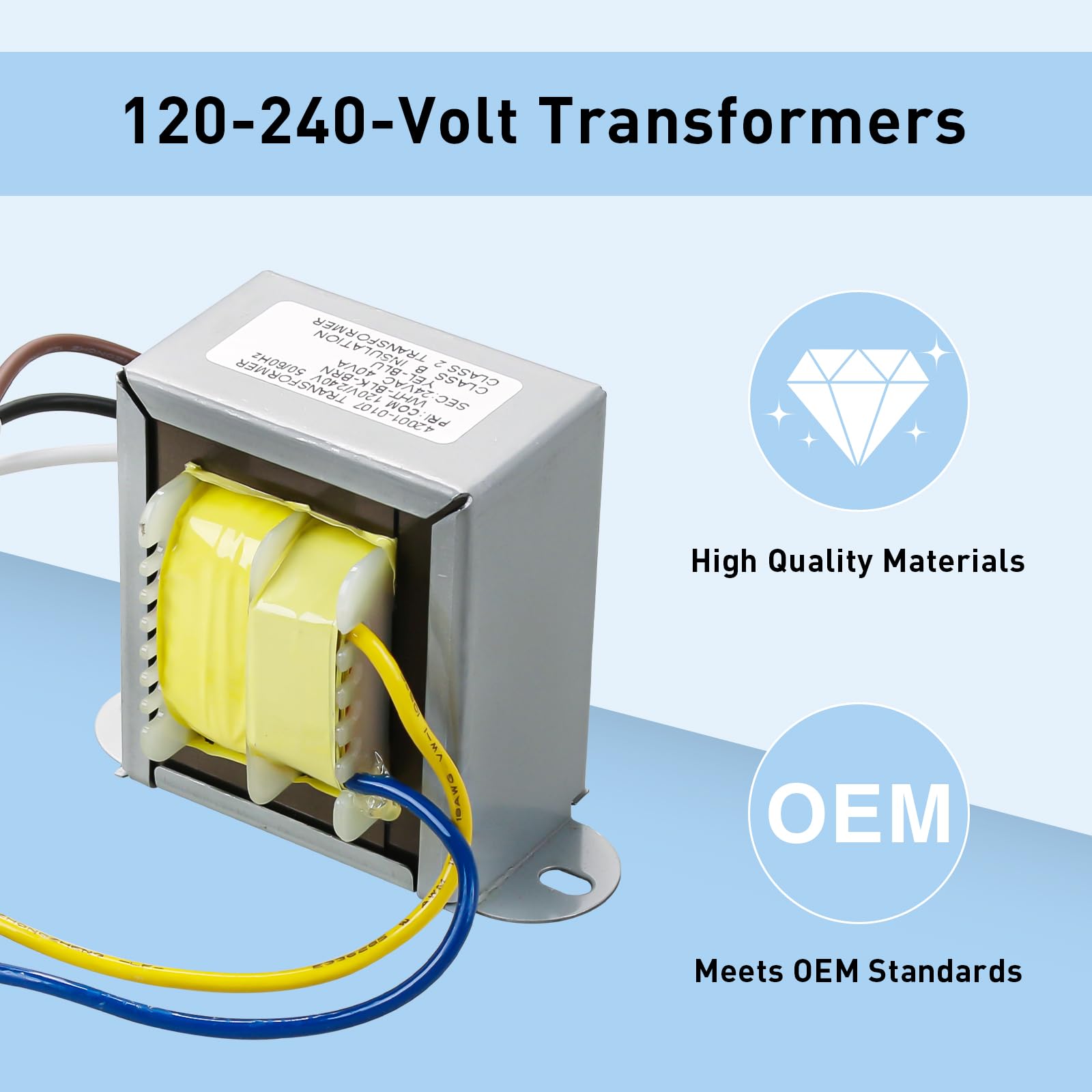 ArrogantF label and specs closeup showing 120/240V input and 26VAC output clarity