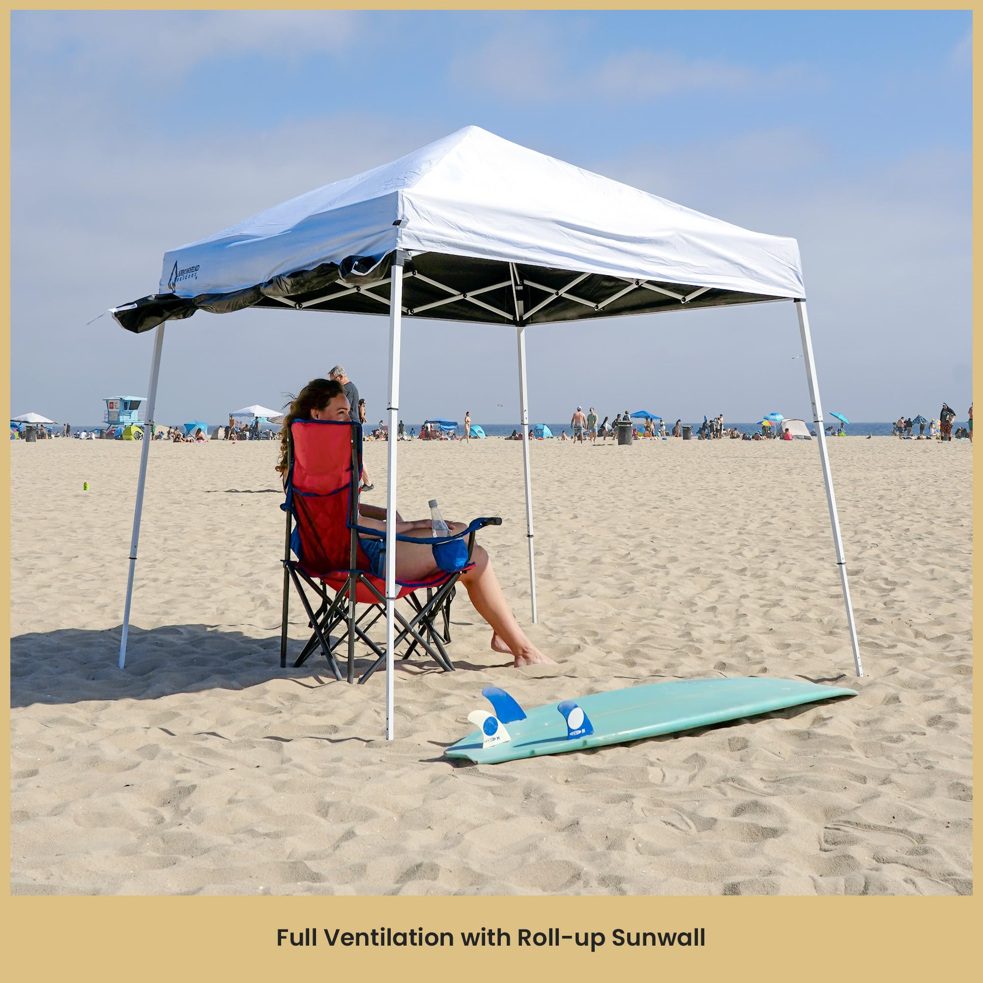 ARROWHEAD OUTDOOR close-up of UV-resistant fabric texture demonstrating sun protection benefit