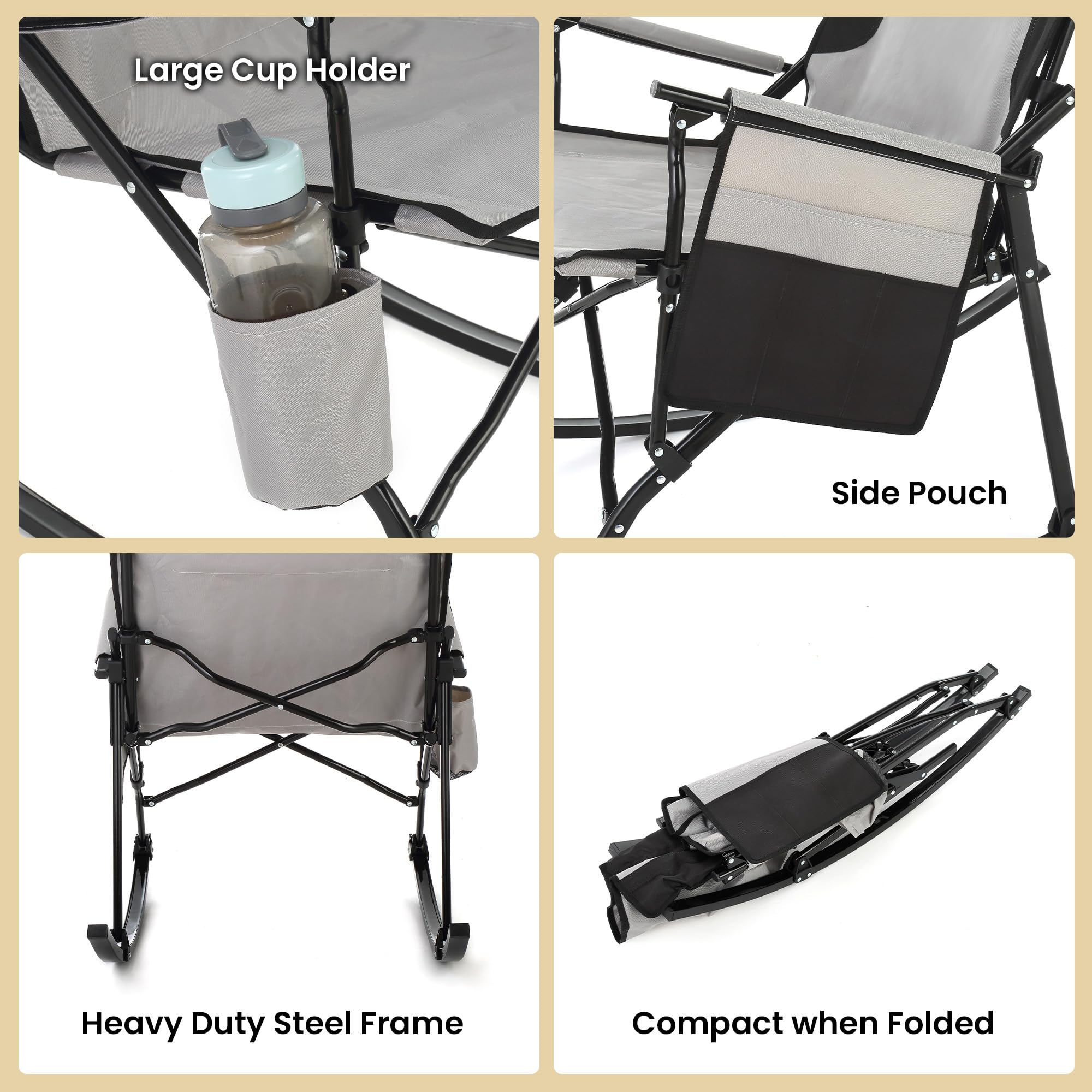 ARROWHEAD OUTDOOR cup holder and side pocket keeping essentials handy
