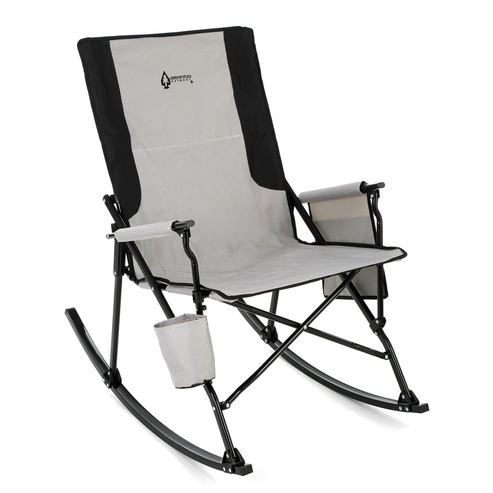 ARROWHEAD OUTDOOR front view showing chair and stable rocking benefits