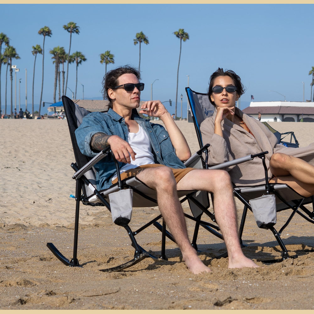 ARROWHEAD OUTDOOR chair in-use at campsite for comfortable lounging