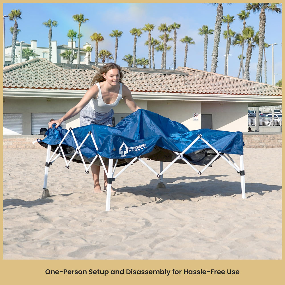 ARROWHEAD OUTDOOR sandbags and anchors detail improving wind resistance