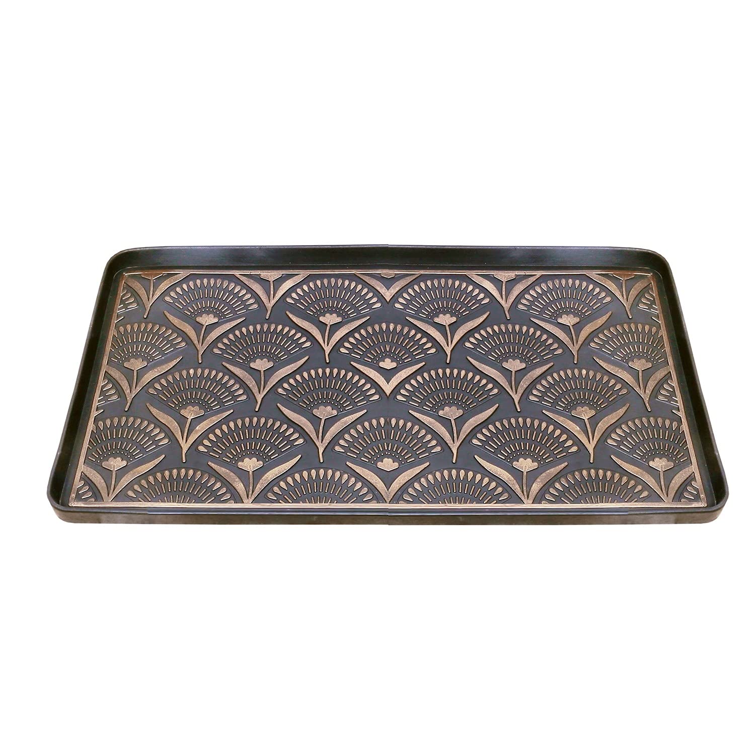 ART & ARTIFACT tray holding multiple shoes and boots to protect flooring