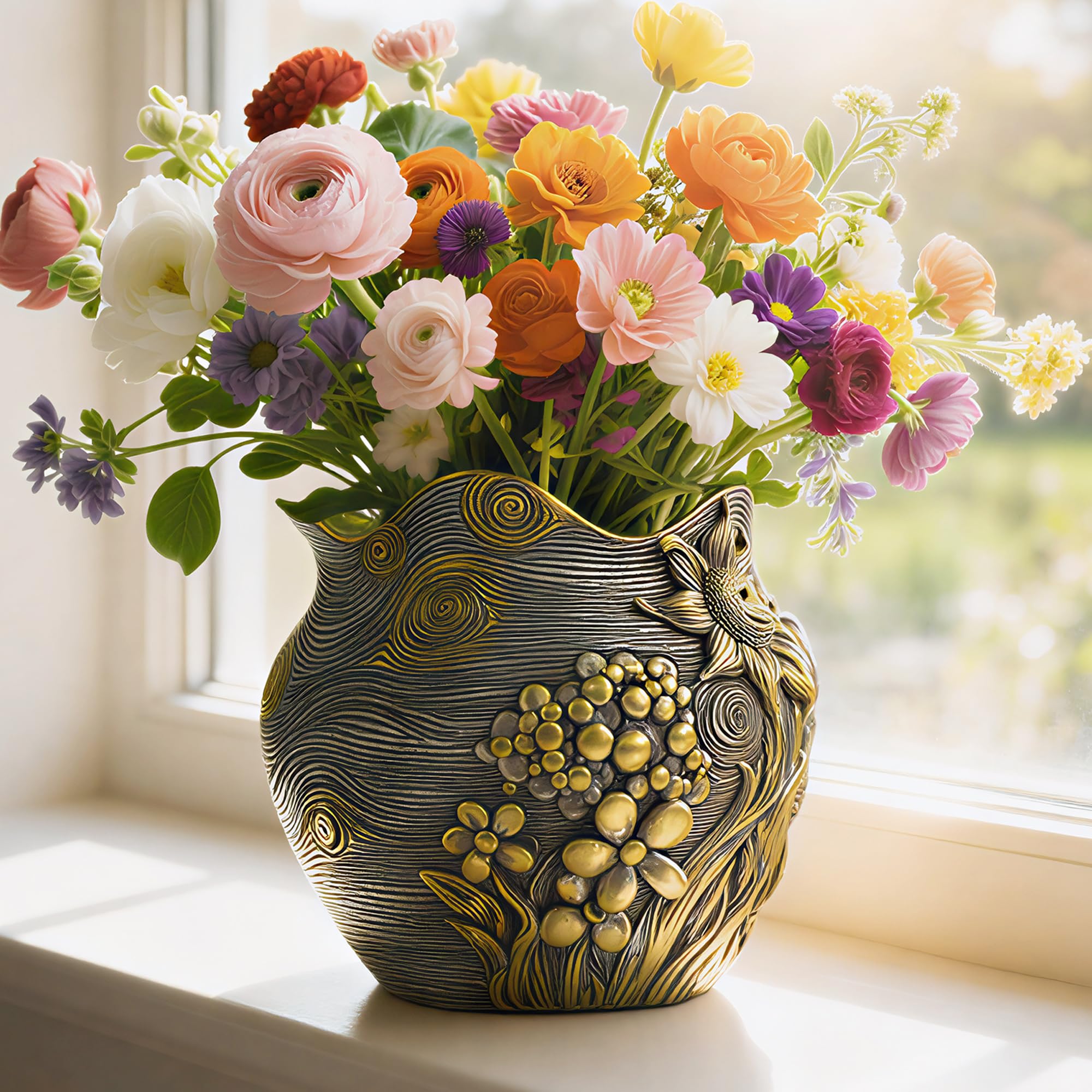 ArtCachet front view showing gold sunflower design, enhances room decor