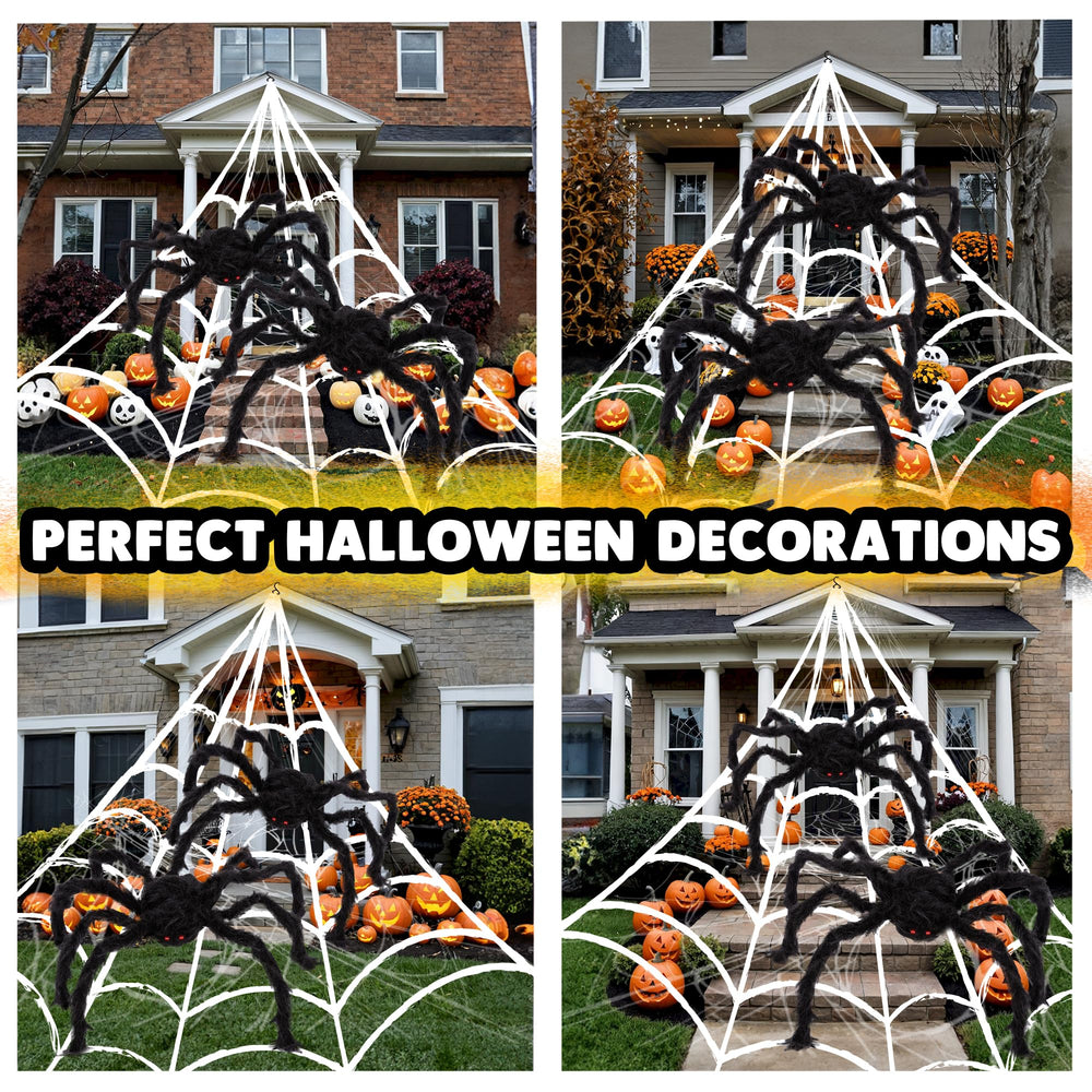 ArtCreativity spiders nestled on bushes illustrating natural placement and instant spook factor