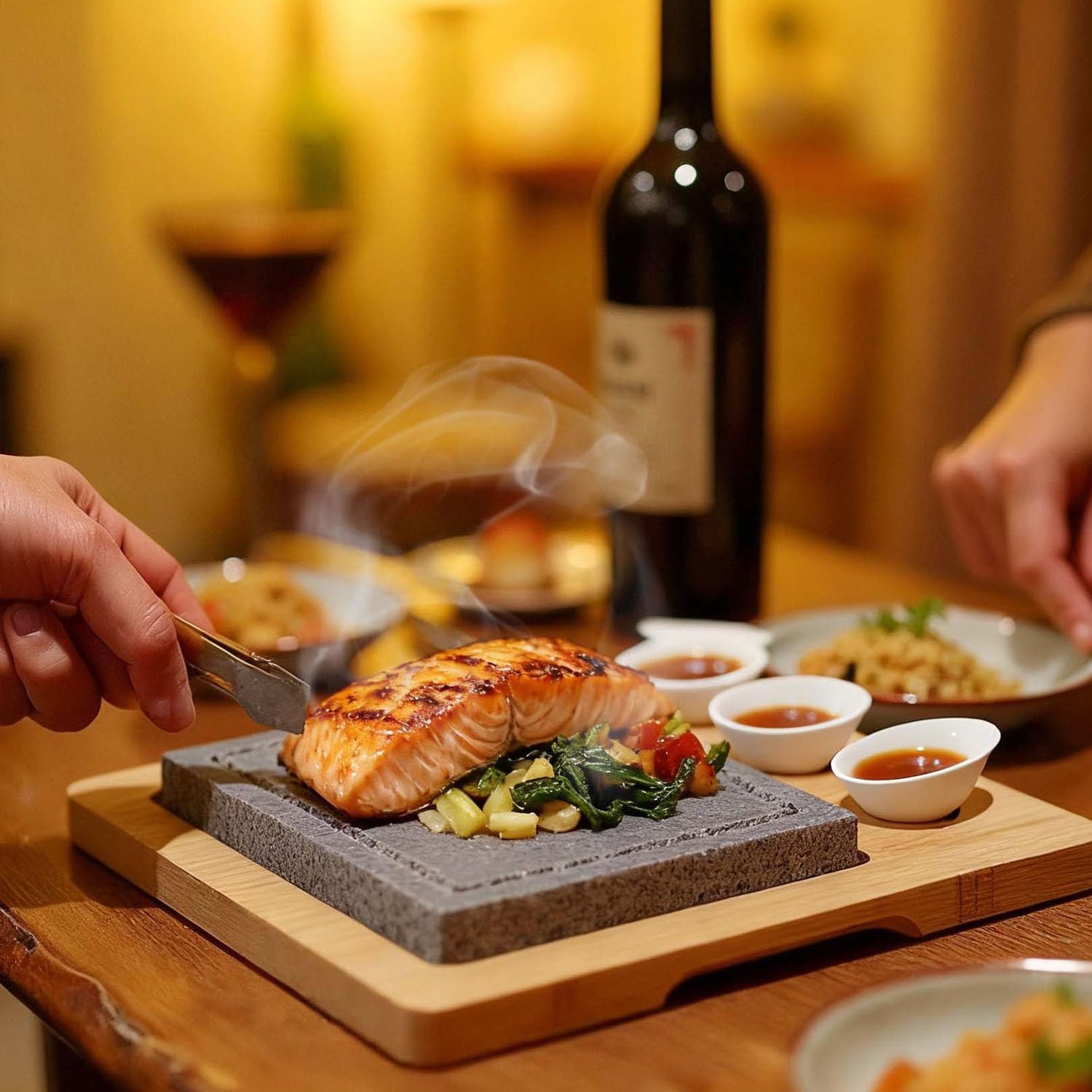 Artestia bamboo tray recessed compartments organized set for neat tabletop serving benefit