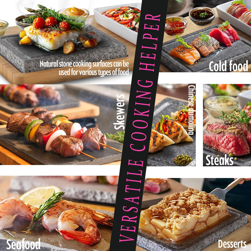 Artestia cooled stone used as chilled serving board for cheese and fruit