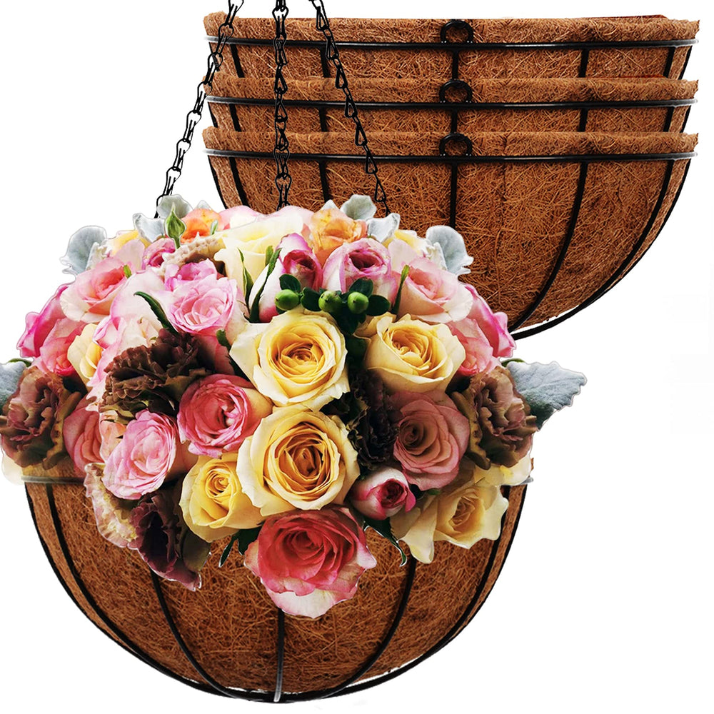 ArtFamy front view of four hanging baskets showing coordinated set benefit