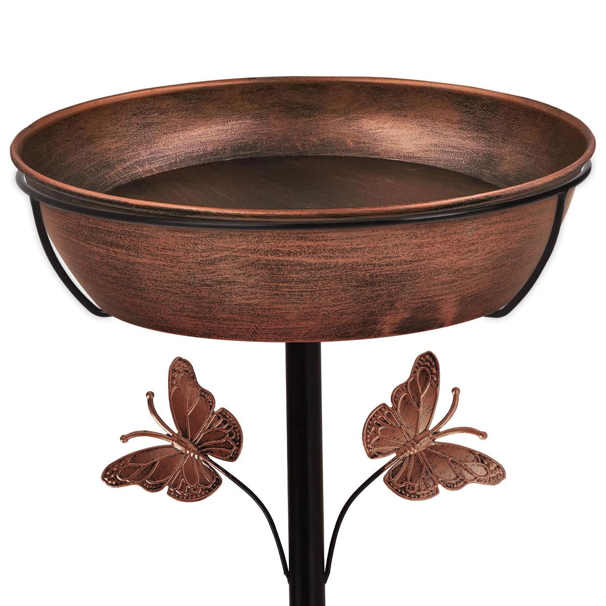 Artfulites front view metal bird bath showing durable design and curb appeal