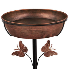 Artfulites front view metal bird bath showing durable design and curb appeal