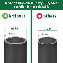 Artibear assembled hooks at different heights showing adjustable 44 and 60 inch benefit