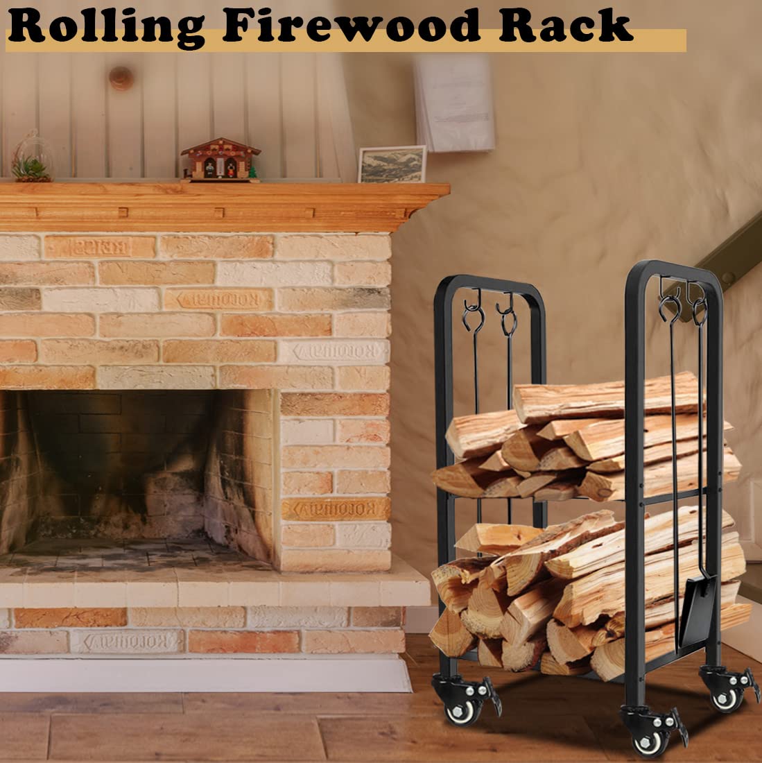 Artibear bottom steel plate with kindling showing extra storage and organization benefit